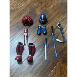 Vintage Sunco Toys Ninja Action Figure Set Cyber Ciber Motu Ko E Armour Pieces